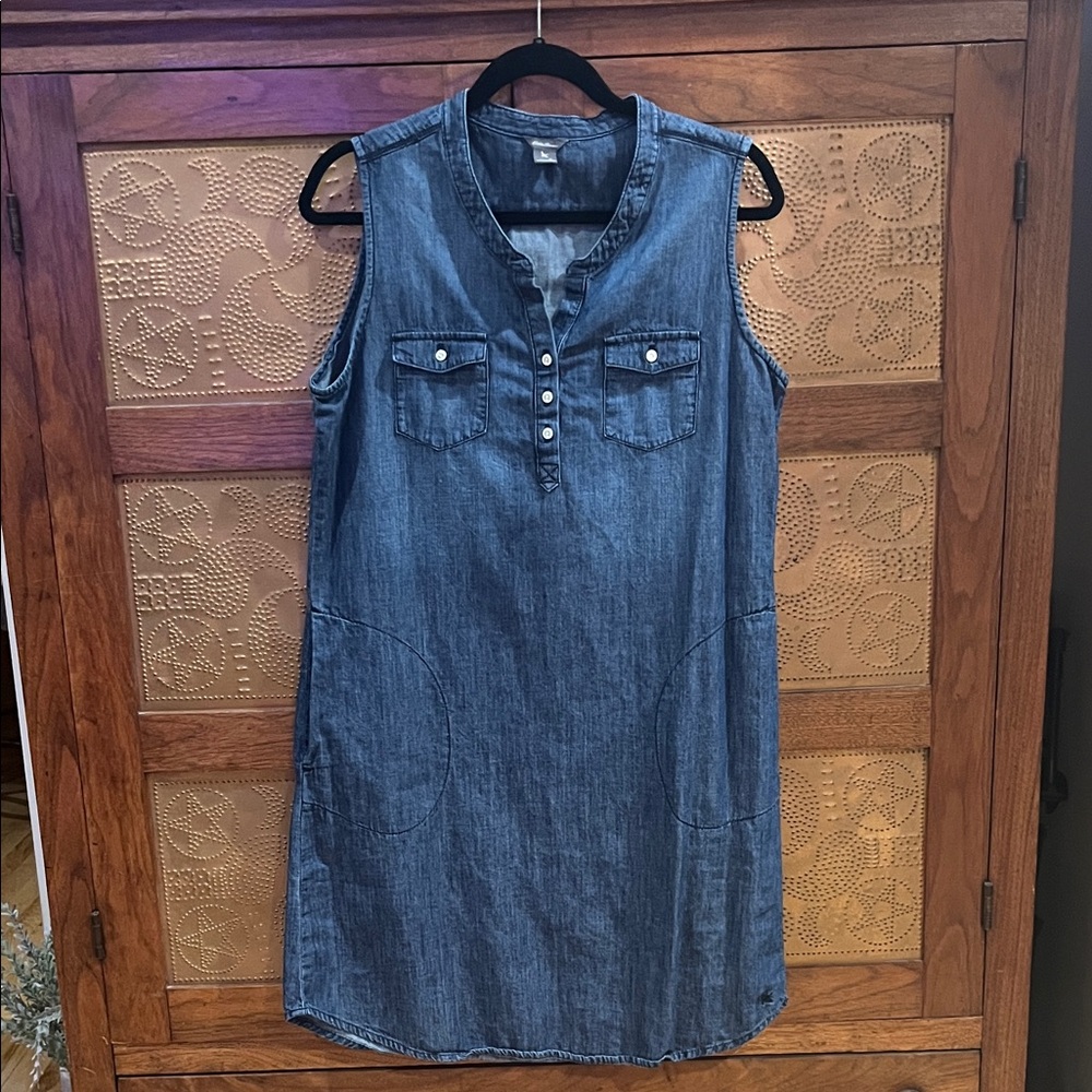 Eddie Bauer Indigo Denim Sleeveless Mini Dress